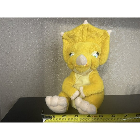 Vtg 1996 The Land Before Time Cera Yellow Dinosaur Plush Toy 9” Universal City - Picture 8 of 8